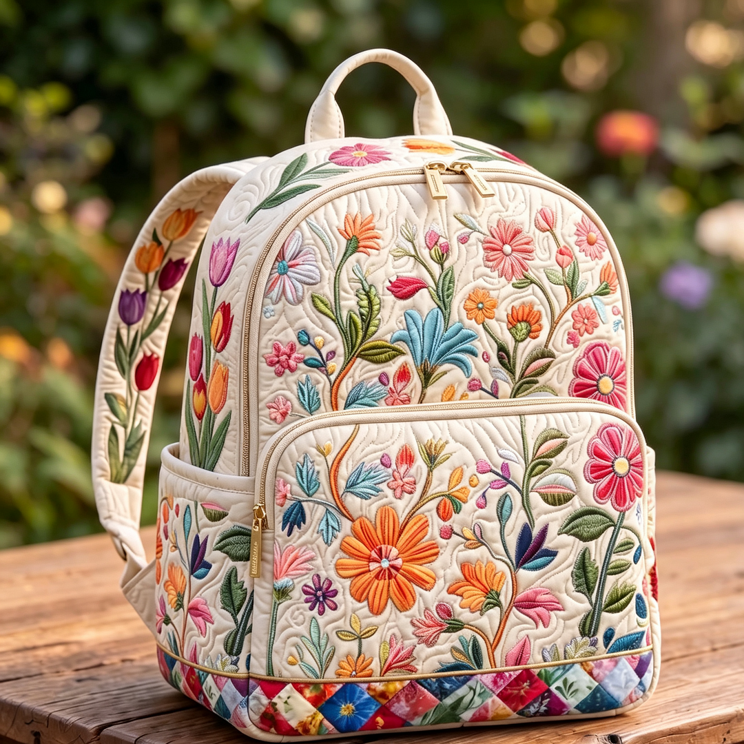 Calla - Wildflower Quilted Backpack