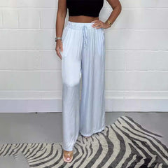 Victoria - Satin Wide Leg Trousers