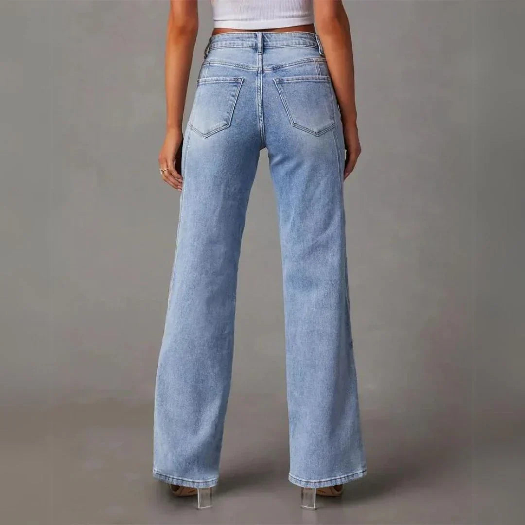 Edith - Mid Rise Straight Jeans