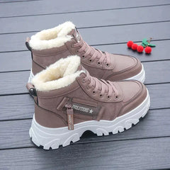 Pearl - Fur Lined High Top Trainers — Pink