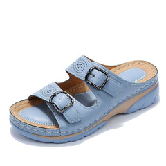 Pearl - Double Buckle Platform Slides