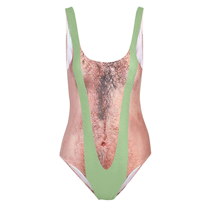 Justine - Novelty Print Swimsuit — Green