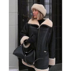 Evangeline - Aviator Jacket with Shearling
