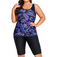 Genevieve - Tropical Tankini with Leggings — Print 1