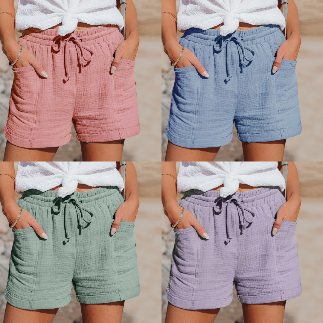 Bernadette - Linen Drawstring Shorts
