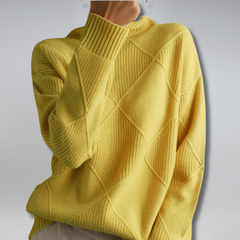 Veronica - Oversized Turtleneck Knit — Yellow