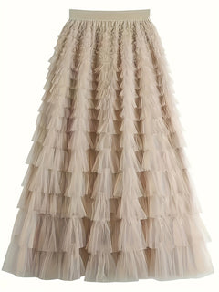 Jacqueline - Tiered Pleated Maxi Skirt
