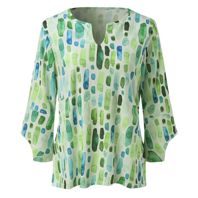 Stella - Brushstroke Print Blouse