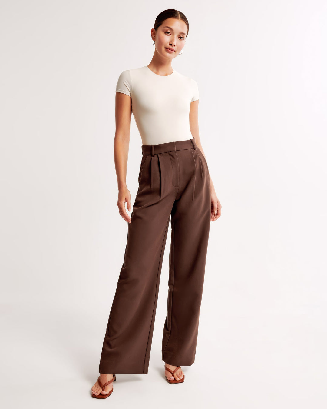Chloe - Straight Leg Trousers — Brown
