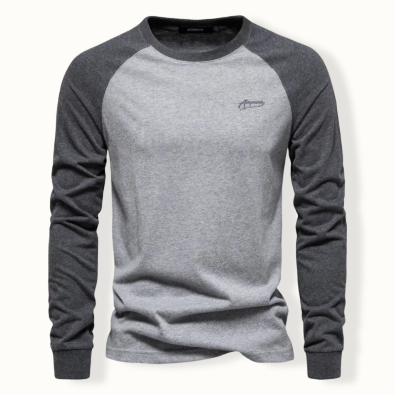 Zachary - Raglan Long Sleeve Top — Light Grey