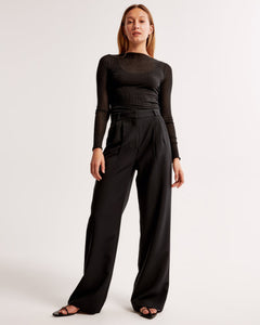 Chloe - Straight Leg Trousers — Black