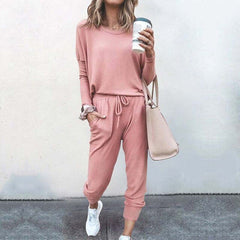 Hannah - Tee and Jogger Lounge Set — Pink