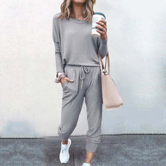 Hannah - Tee and Jogger Lounge Set — Gray