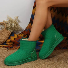Miranda - Quilted Sheepskin Boots — Green