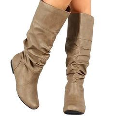 Scarlett - Slouch Mid Calf Boots — khaki