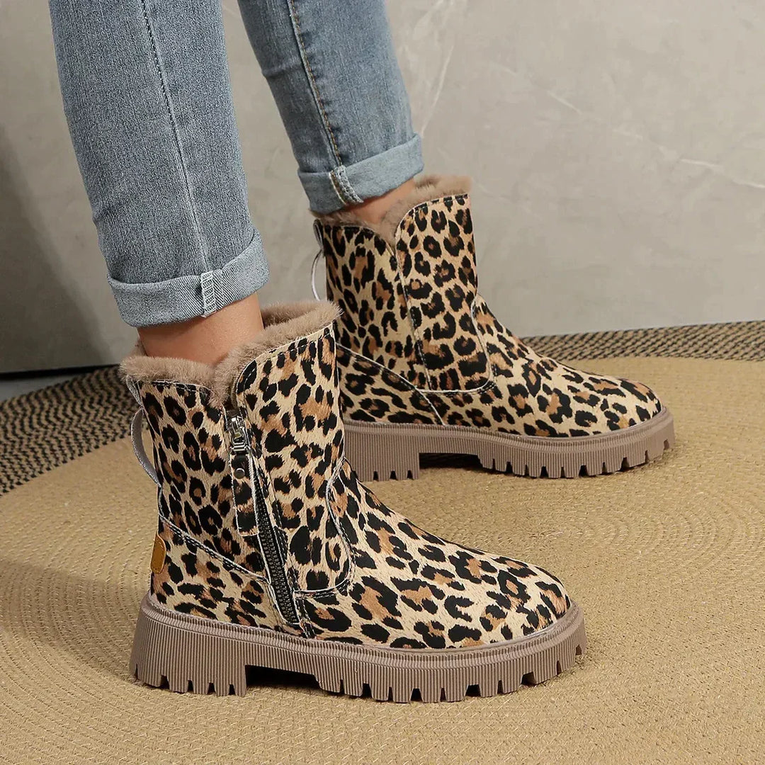 Enid - Leopard Print Ankle Boots