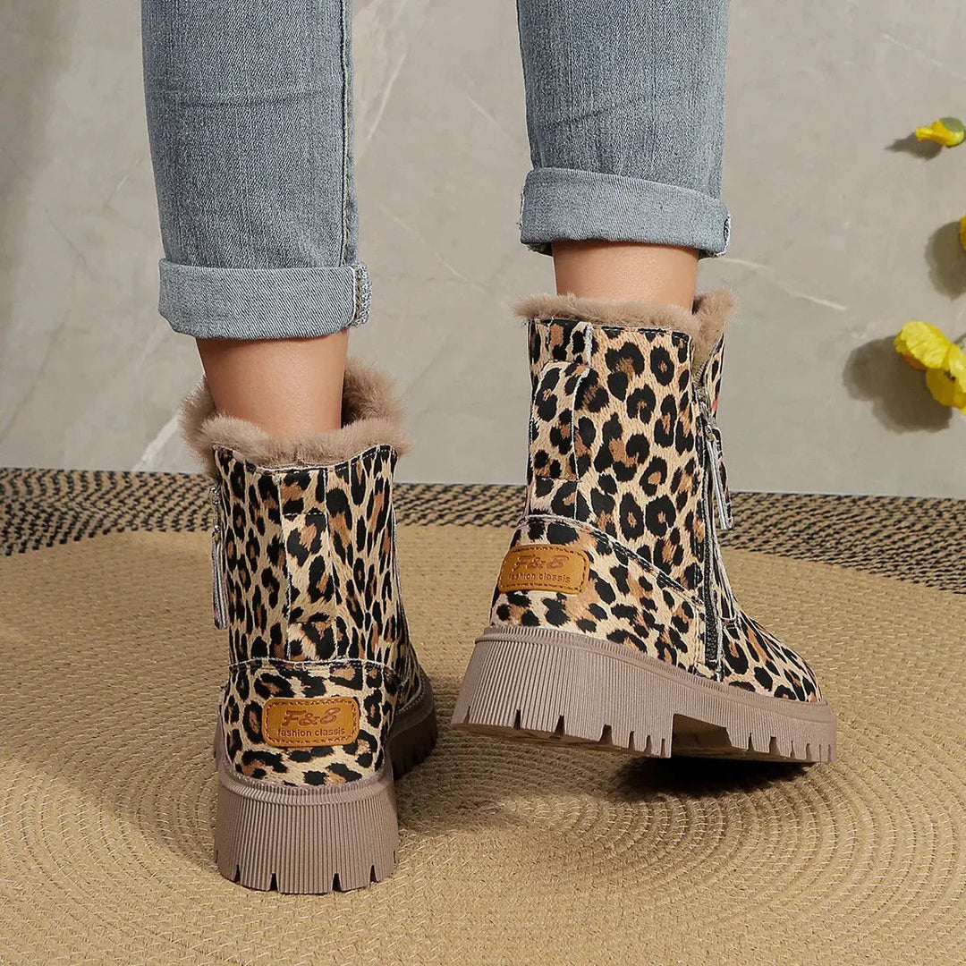 Enid - Leopard Print Ankle Boots