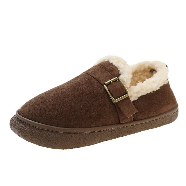 Rebecca - Fur Lined Clog Slippers — Beige