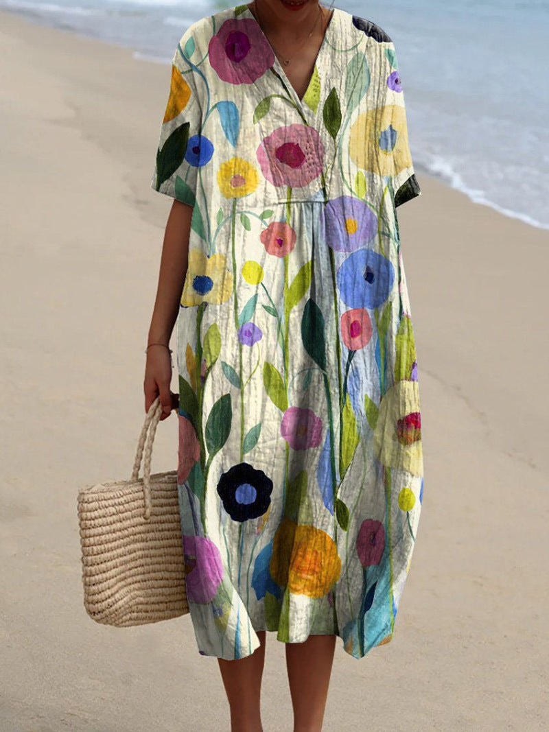 Constance - Bright Floral Midi Dress