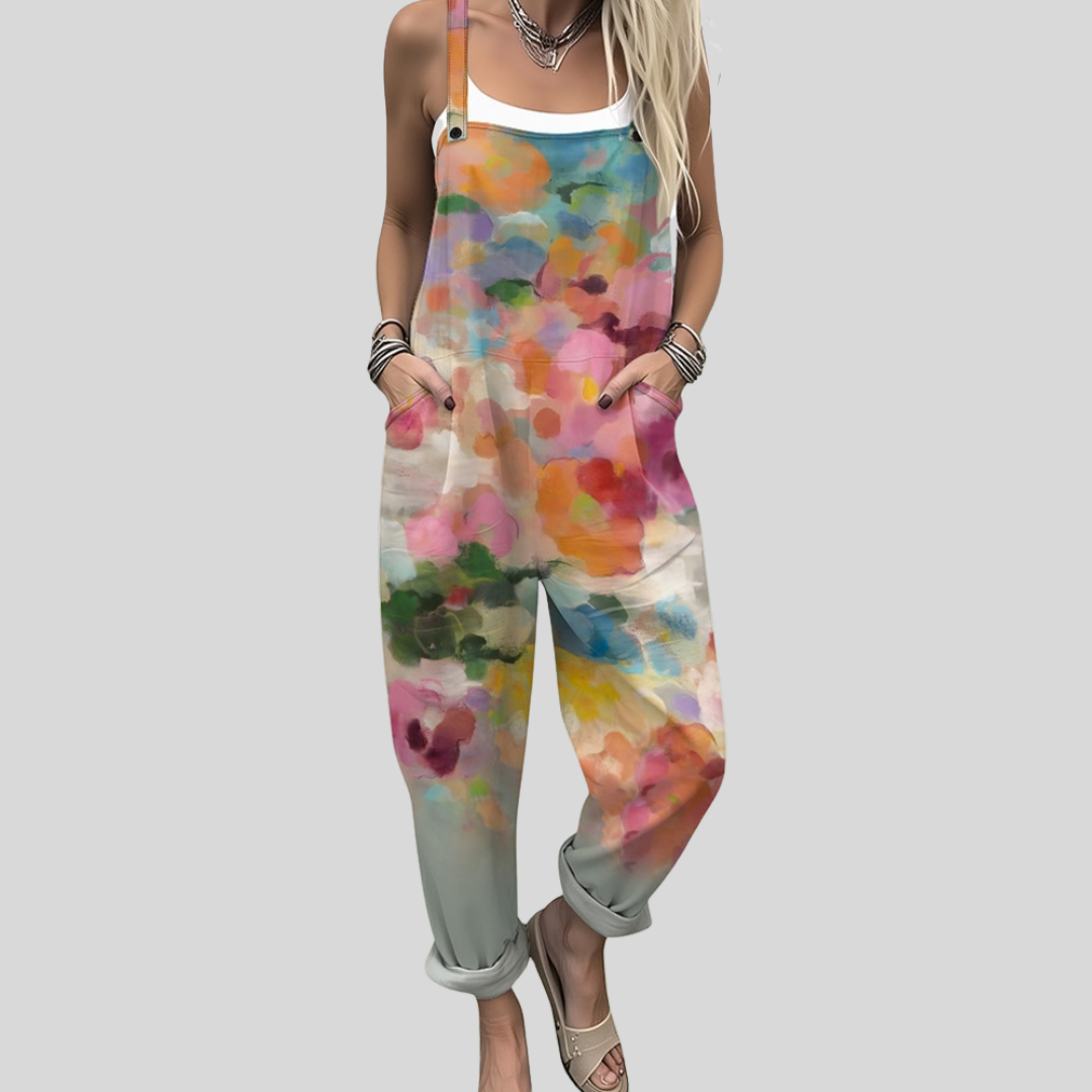 Elodie - Watercolour Print Overalls