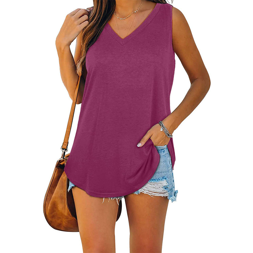 Susannah - V Neck Jersey Tank — Purple