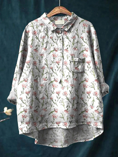Catherine - Pink Spring Floral Shirt — Multicoloured