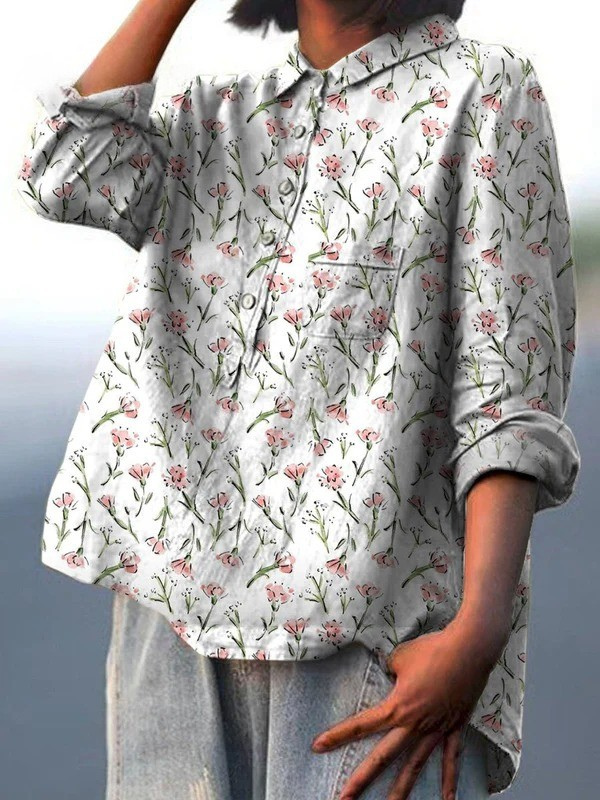 Catherine - Pink Spring Floral Shirt
