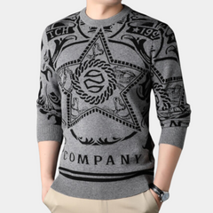 Wallace - Graphic Print Knit Jumper