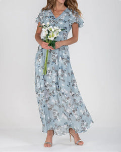 Victoria - Floral Chiffon Maxi Dress