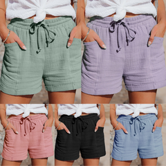 Bernadette - Linen Drawstring Shorts