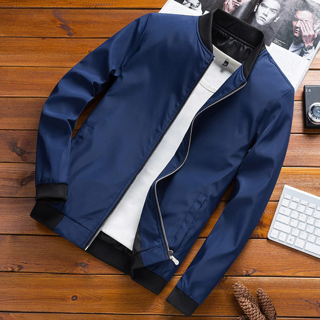 Henry - Zip Bomber Jacket — Blue