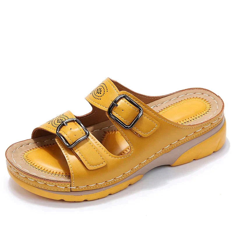 Pearl - Double Buckle Platform Slides