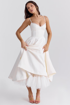 Felicity - Satin Corset Midi Dress