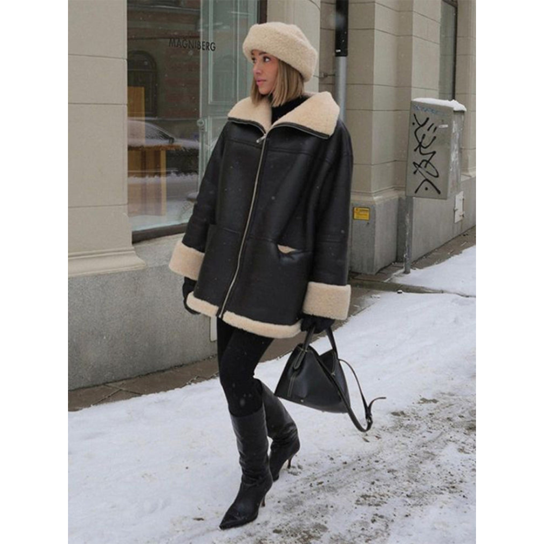 Evangeline - Aviator Jacket with Shearling