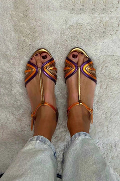 Bernadette - Painted Print Flat Sandals