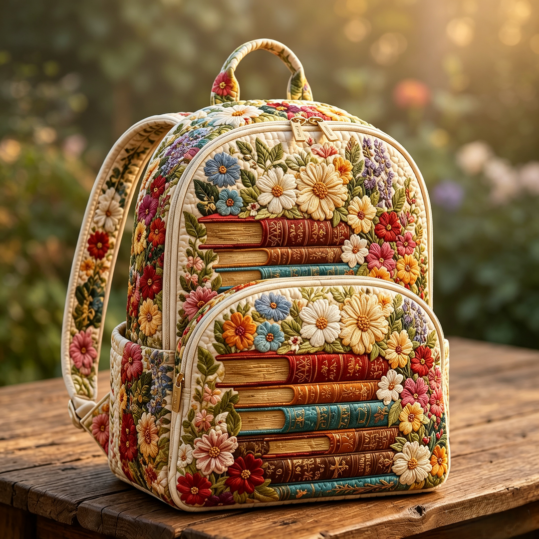 Yara - Book Stack Quilted Backpack