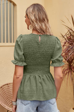 Rosa - Textured Peplum Top