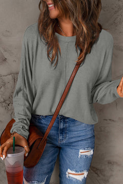 Fiona - Oversized Knit Top — Heather Grey