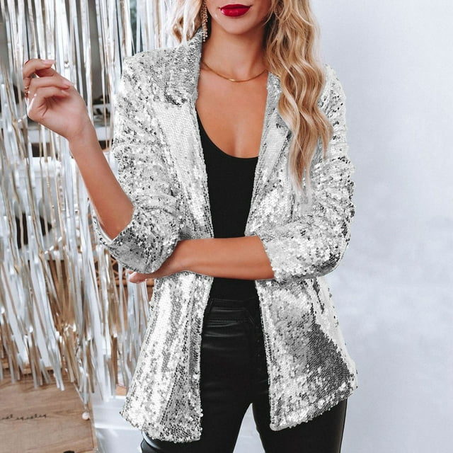 Beatrice - Sequin Blazer — Silver