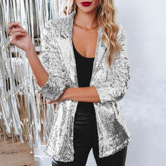 Beatrice - Sequin Blazer — Silver