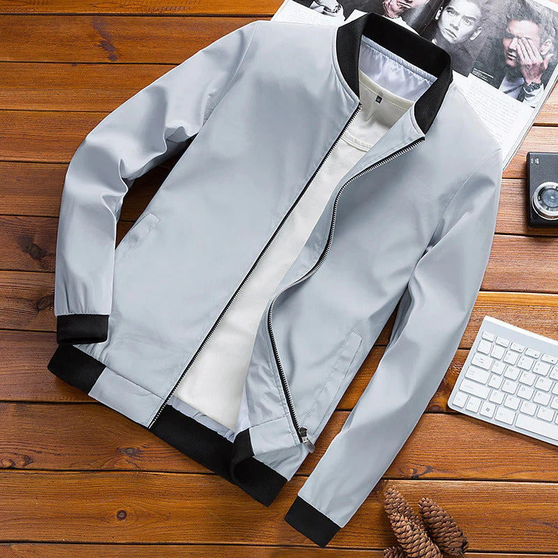 Henry - Zip Bomber Jacket — Grey