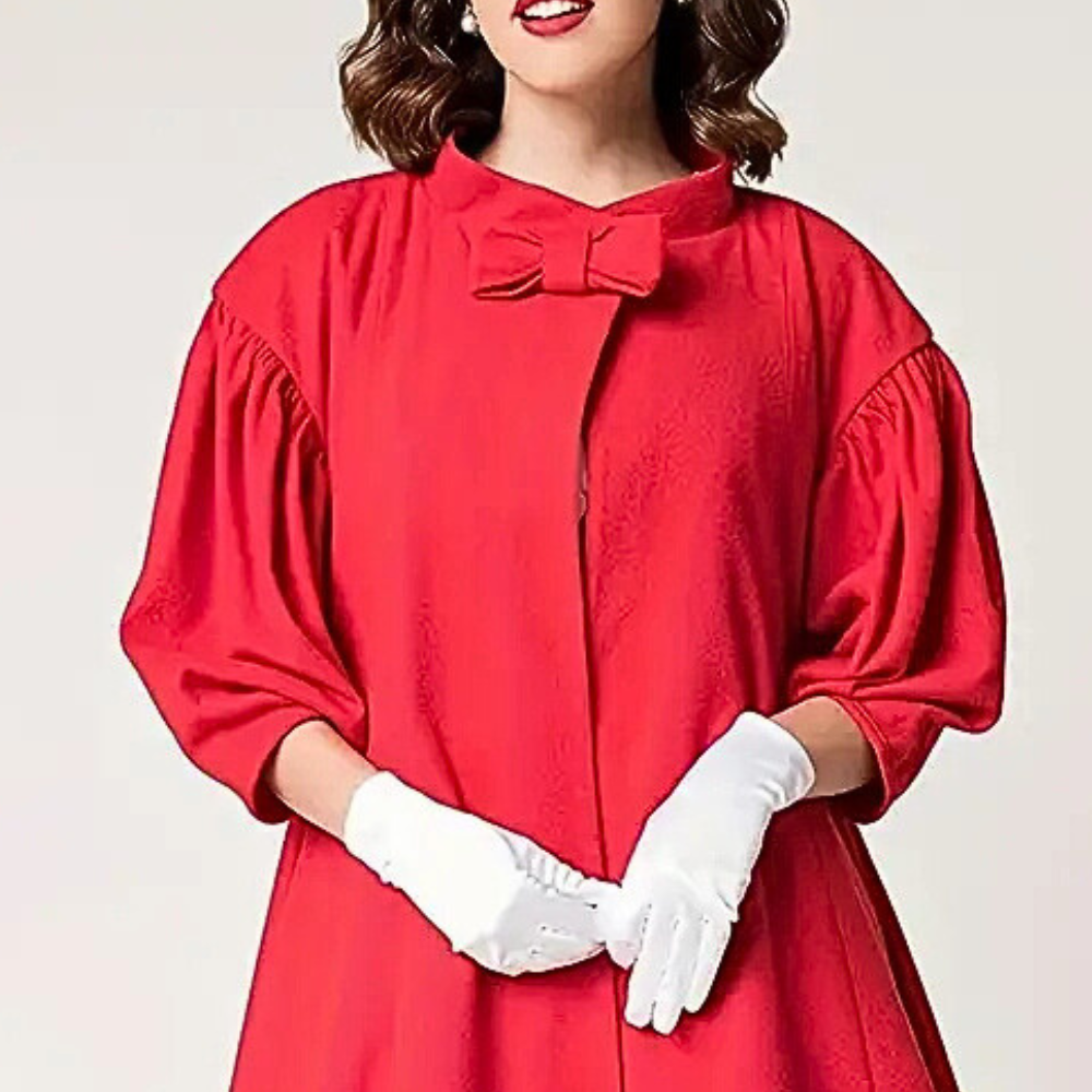Frankie - Red Swing Coat with Bow