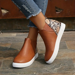 Madeleine - Boots with Snake Print Panel