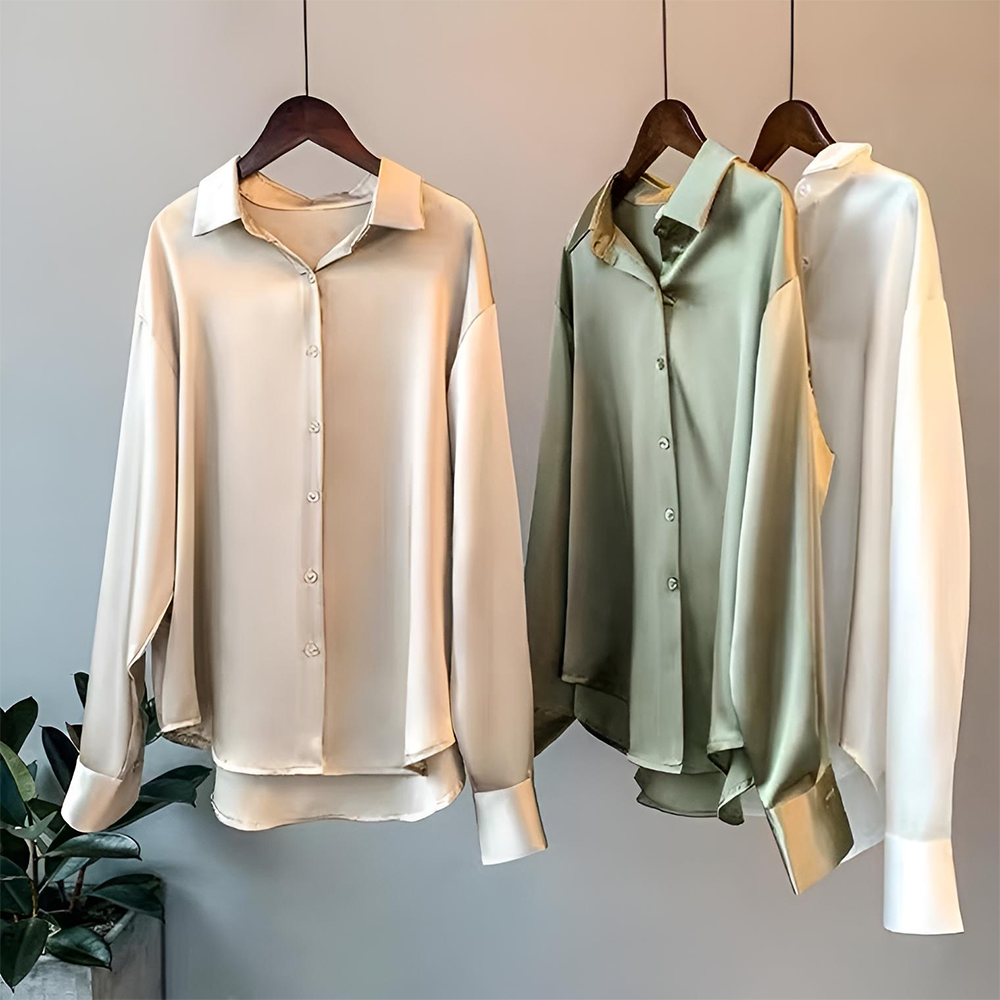 Lily - Satin Shirt with Cuffs