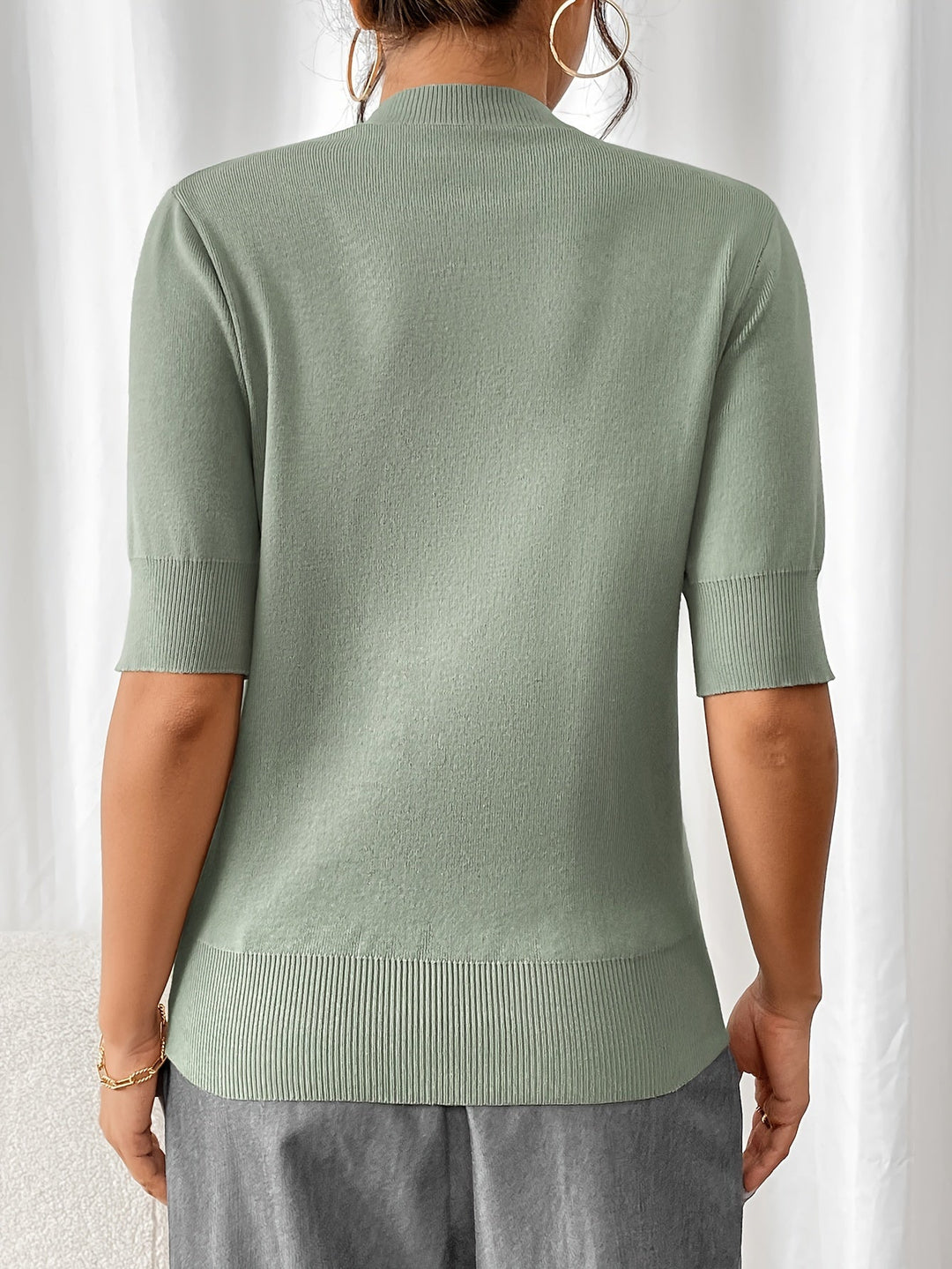 Elise - Knit Short Sleeve Top