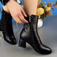 Lorelei - Lace up Block Heel Boots