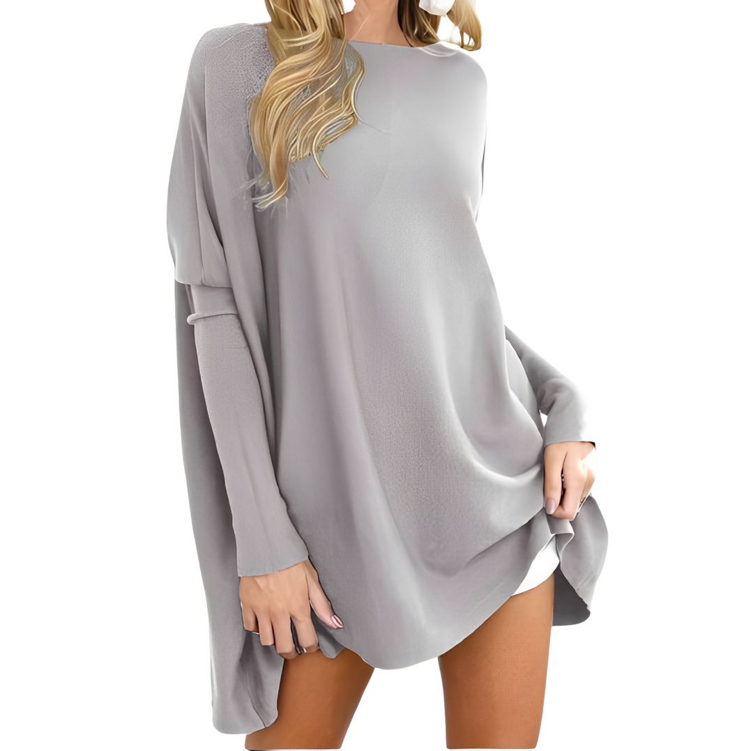 Kathleen - Slouchy Knit Top — Grey