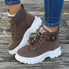 Bridget - High Top Sneaker Boots — Brown