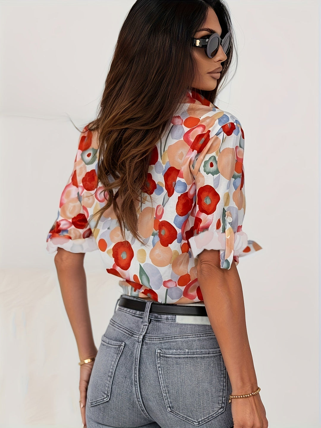 Maryanne - Dot Print Button Shirt