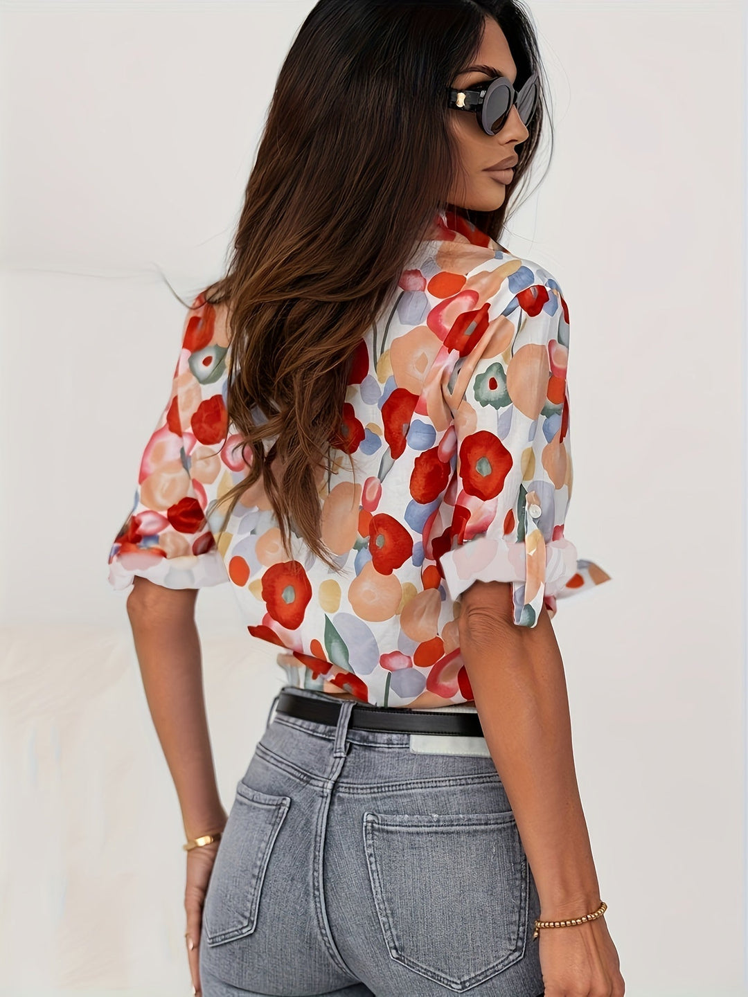 Margaret - Poppy Print Blouse